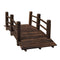 Outsunny 5' Wooden Rustic Arched Garden Bridge with Railings - Stained Wood