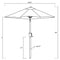 C-Hopetree 11' Patio Outdoor Market Umbrella with Crank Winder, Fiberglass Rib Tips, Push Button Tilt, Aqua Blue