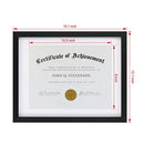 One Wall Upgrade Tempered Glass 11x14 Document Frame Black with 1 Mat for 8.5x11 Documents Certificate Diploma, Wood Picture Photo Frame