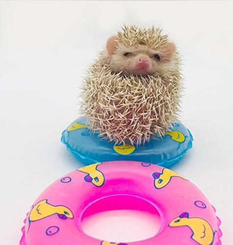 HAICHEN TEC 3.74 Inch Small Animal Hedgehog Fancy Mouse Bath Collar Ring Yellow Duck Transparent Swimming Rings Hamster Swim Life Jacket Float Coat Photo Shoot Toy Cage Accessories(6 Pack)
