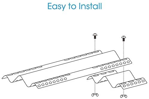 Unicook Porcelain Large Grill Heat Plate 4 Pack, 6'' Extra Width, Extends from 15.75" to 18.75" Length, Adjustable Grill Heat Shield, Heat Tent Replacement Parts for Gas Grills