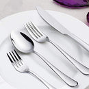 24-Piece Silverware Set, Flatware Set Mirror Teivio  Polished, Dishwasher Safe Service for 4, Include Steak Knife/Fork/Spoon