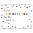 Fill in the Blank Thank You Notes for Kids - Confetti Polka Dot Flat Card and Envelopes - 4.25 X 5.5 Inches - Pack of 15