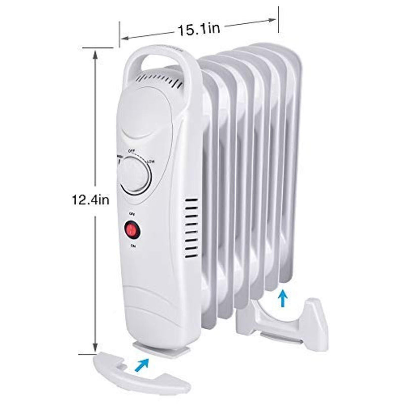 Air Choice OH12 Oil Filled Radiator Heater, 700W Space-Heater, Adjustable Temperature Compact and Slim, for Home and Office