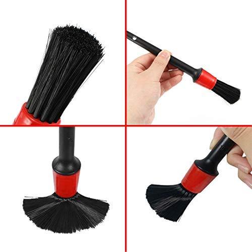 Manfiter Detailing Brush Set, Car Duster, Auto Detail Brush Set with Car Dash Duster Brush for Car Motorcycle Automotive Cleaning Wheels, Dashboard, Interior, Exterior, Leather, Air Vents