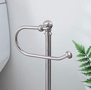 SunnyPoint Classic Bathroom Free Standing Toilet Tissue Paper Roll Holder Stand, Chrome Brush Finish