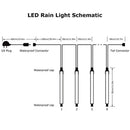 LED Meteor Shower Rain Lights, LED Falling Rain Drop Raindrop Rainfall Snowfall Tube Lights (8 Tubes, 30cm, 144 LEDs, Blue)