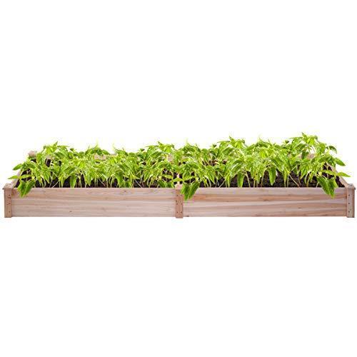 Giantex Raised Garden Bed Kit Elevated Planter Box for Vegetables Fruits Herb Grow, Heavy Duty Natural Cedar Wood Frame Gardening Planting Bed for Deck, Patio or Yard Gardenin, 49"X23"X30.0"(LXWXH)