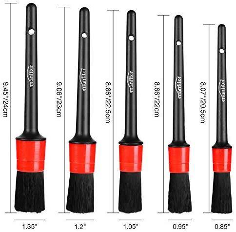 Manfiter Detailing Brush Set, Car Duster, Auto Detail Brush Set with Car Dash Duster Brush for Car Motorcycle Automotive Cleaning Wheels, Dashboard, Interior, Exterior, Leather, Air Vents