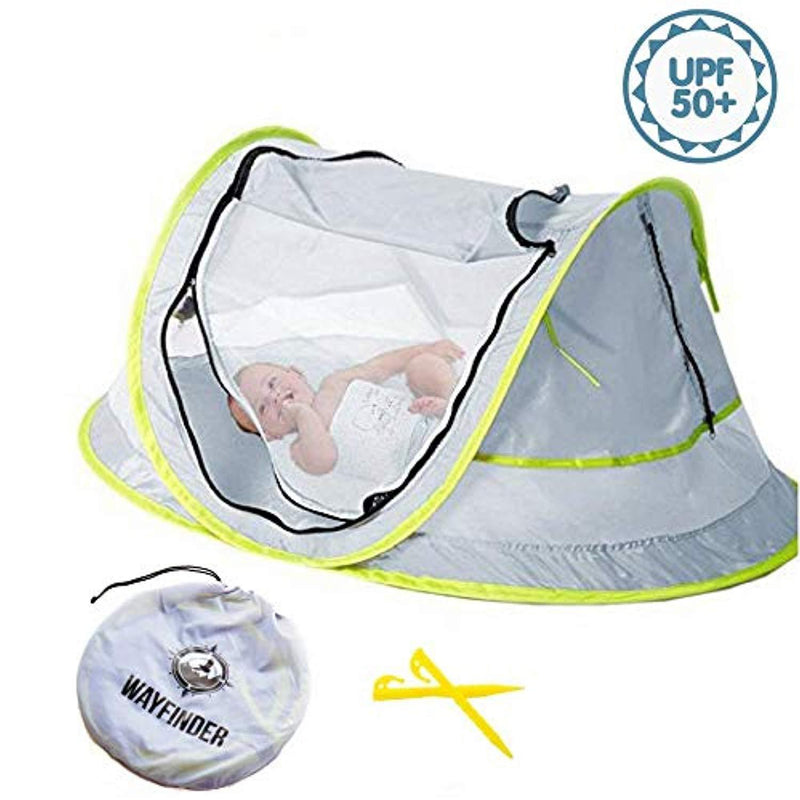 Wayfinder TravelTot, Baby Travel Tent Portable Baby Travel Bed Indoor & Outdoor Travel Crib Baby Beach Tent UPF 50+ UV Protection w/Mosquito Net and 2 Pegs