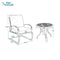 PHI VILLA Outdoor Springs Motion Chairs and Round Table Bistro Furniture Set with Red Cushioned Seats
