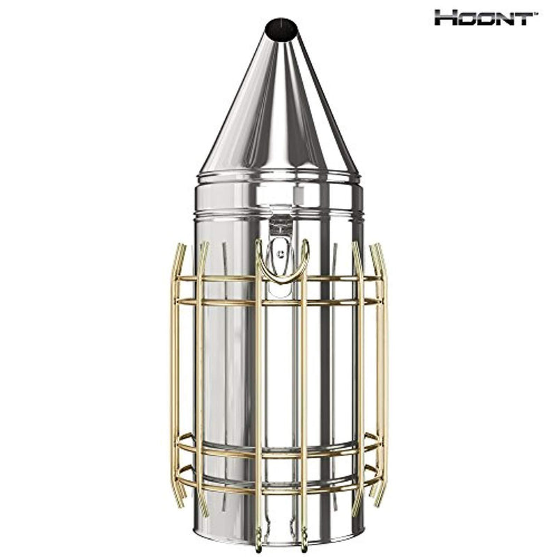 Hoont Commercial Grade Bee Smoker for Beekeeping – Heavy Duty Stainless Steel with Metal Heat Shield and Metal Hook – Superior Airflow Bellow and Excellent Smoke Output