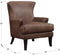 Emerald Home Furnishings Nola Brown Accent Chair with Faux Suede Upholstery And Nailhead Trim