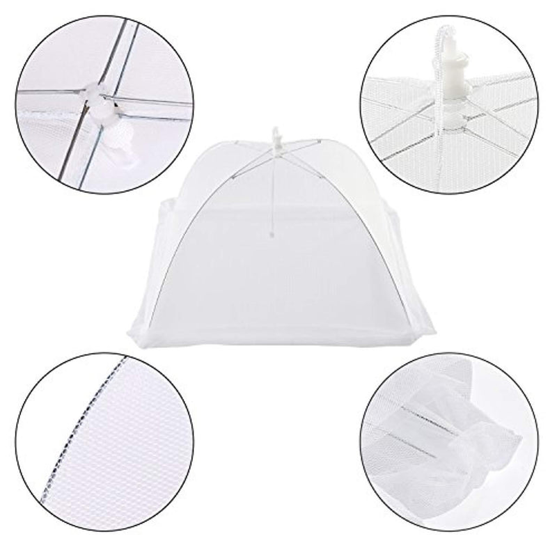 (Set of 4) Large Pop-Up Mesh Screen Food Cover Tents - Keep Out Flies, Bugs, Mosquitos - Reusable