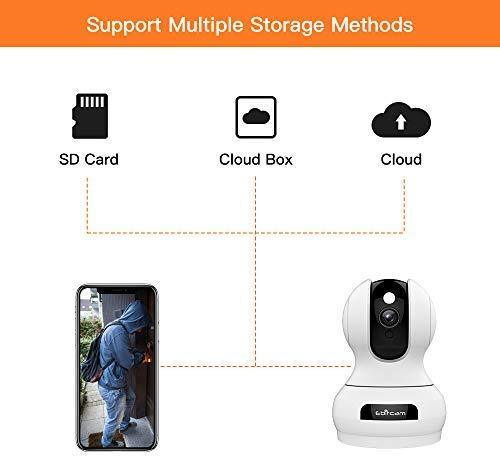 WiFi Monitor-Ebitcam 1080P HD Home Surveillance IP Camera with Pan/Tilt/Zoom,Night Vision Motion Detection 2-Way Audio -for Home Safety Baby Pet Cam, Cloud Storage, Compatible with Alexa