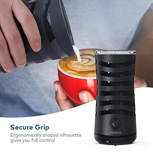 Milk Frother Miroco Electric Milk Steamer Automatic Soft Foam Maker Cold Hot Milk Warmer Silent Operation for Cappuccino, Latte, Coffee White