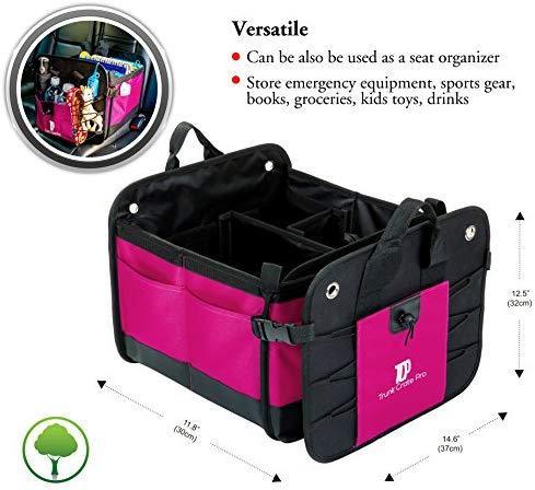 Trunkcratepro Collapsible Portable Multi Compartments Trunk Organizer, Black
