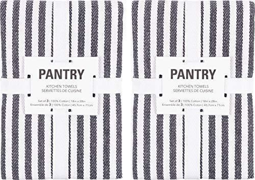 KAF Home Mixed Flat & Terry Kitchen Towels | Set of 6 18 x 28 Inches | 4 Flat Weave Towels for Cooking and Drying Dishes and 2 Terry Towels, for House Cleaning and Tackling Messes and Spills (Teal)