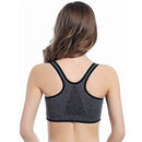 Women's Zip Front Sports Bra Wireless Post-Surgery Bra Active Yoga Sports Bras