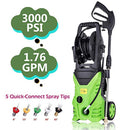 ncient NIS4600 High Pressure Power Washer 3000 PSI Electric Pressure Washer,1800W Rolling Wheels High Pressure Professional Washer Cleaner Machine+ (5) Nozzle Adapter (3000 PSI - New Model)