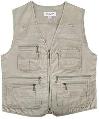 LUSI MADAM Mens Outdoor Vest Multi-Pockets Casual Vest for Work Fishing Photography Journalist