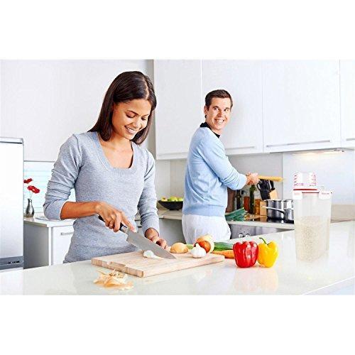 Mini Dry Food Storage Container - Rice Container with Pour Spout + Cup - Handy Dry Food Keeper for Sugar Beans Grain Candy 1.5L Blue