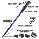 TheFitLife Nordic Walking Trekking Poles - 2 Pack with Antishock and Quick Lock System, Telescopic, Collapsible, Ultralight for Hiking, Camping, Mountaining, Backpacking, Walking, Trekking