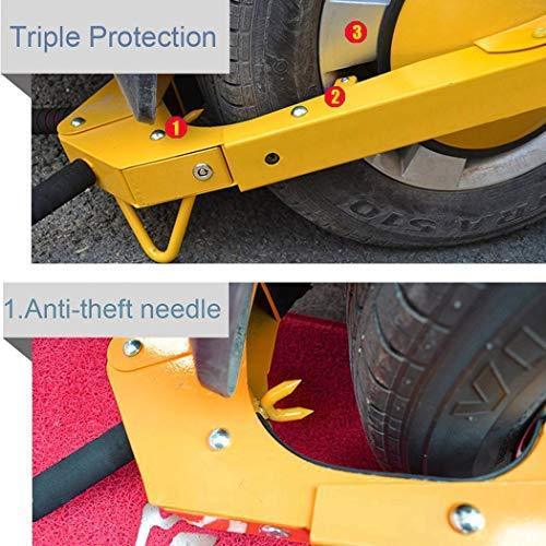 Homdox Wheel Lock Heavy-Duty Car Tire Steel Anti-Theft Wheel Clamp Lock for Auto Car Truck SUV ATV RV