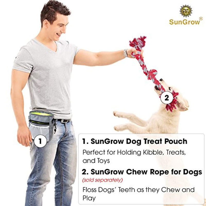 Dog Treat Pouch - Pet Snacks, Toys Training Tools Carrier Built-in Poop Bag Dispenser - Stylish, Multi-wear, Multipurpose - Weather-Resistant Nylon Fabric Material