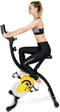 JOROTO Folding Magnetic Upright Exercise Bike with Pulse - Sitting & Standing Indoor Cycling Stationary Bike