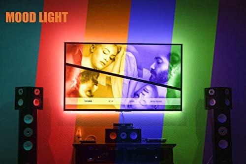 PANGTON VILLA Led Strip Lights 6.56ft for 40-60in TV, USB LED TV Backlight Kit with Remote - 16 Color Changing 5050 Leds Bias Lighting for HDTV