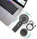OPOLAR Battery Operated Handheld Personal Fan with Base, 10W Quick Charge Small Portable Fan with 5000mAh Battery, 5-18H Work Time, Strong Airflow,3 Speed Quiet Fan for Tropical Countries Travel
