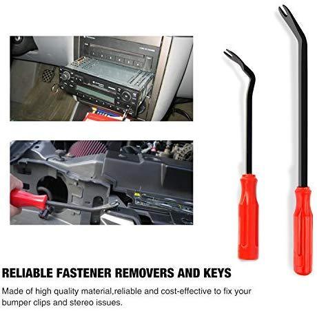 GOOACC Nylon Bumper Fastener Rivet Clips Car Door Clip Panel Audio Video Dashboard Dismantle Kits Installer Pry Tool (13PCS Trim Removal Tool Set)