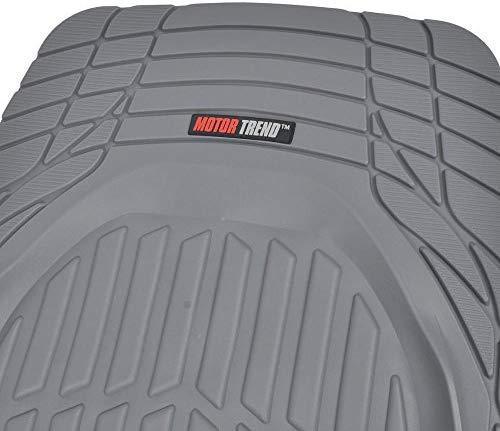 Motor Trend MT-923-GR Flextough Contour Liners - Deep Dish Heavy Duty Rubber Floor Mats for Car Suv Truck and Van - All Weather Protection, Gray