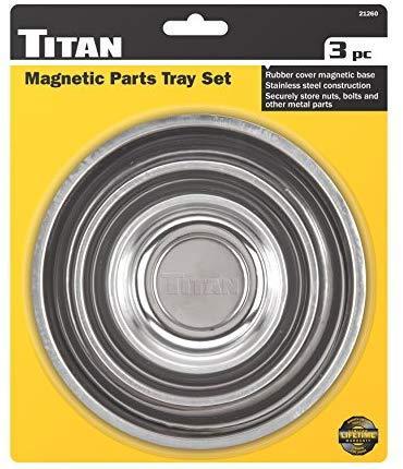 Titan Tools 21260 3 Piece Magnetic Parts Tray Set