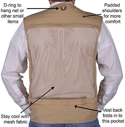 Autumn Ridge Traders Fly Fishing Photography Climbing Vest with 16 Pockets Made with Lightweight Mesh Fabric for Travelers, Sports, Hiking, Bird Watching, River Guide Adventures and Hunting.