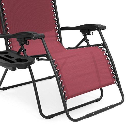 Best Choice Products Oversized Zero Gravity Reclining Lounge Patio Chair w/Folding Canopy Shade and Cup Holder - Navy