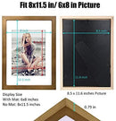AIFUSI Solid Wood Picture Frame, 8X11.5 Photo Frame with Mat 4A Letter Size Decorative Poster Document Frame Desktop Tabletop Display/Wall Mount - 1 Pack