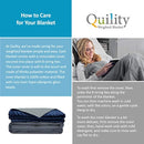 Quility Premium Adult Weighted Blanket & Removable Cover | 20 lbs | 60"x80" | for Individual Between 170-230 lbs | Full Size Bed | Premium Glass Beads | Cotton/Minky | Grey/Navy Blue