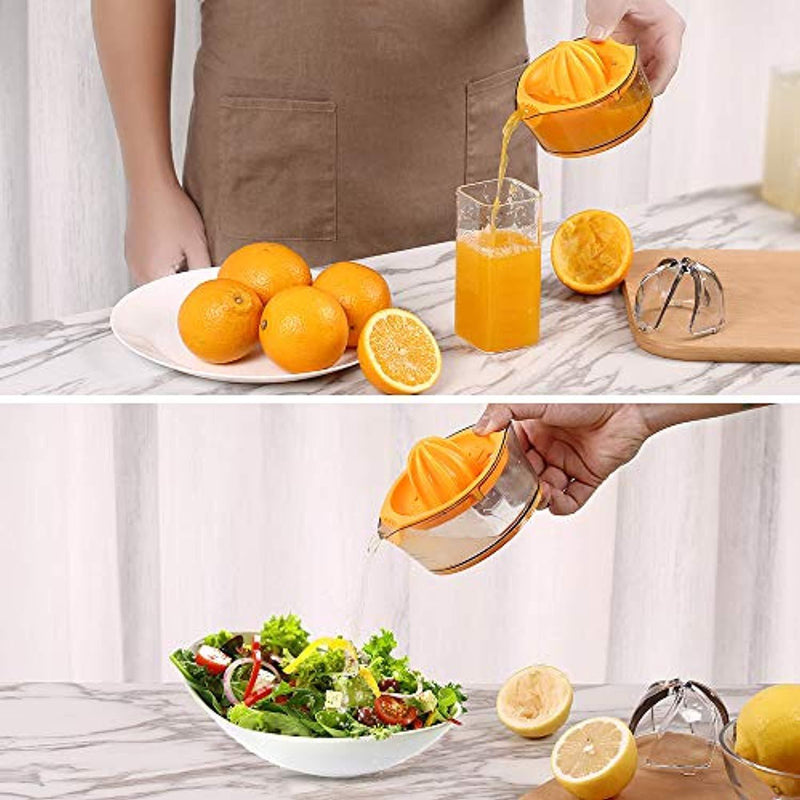 Citrus Juicer,Lemon Squeezer,Citrus Orange Squeezer Manual Hand Juicer Lime Press Anti-Slip Lid Rotation Reamer with Strainer and Container by Kasmoire