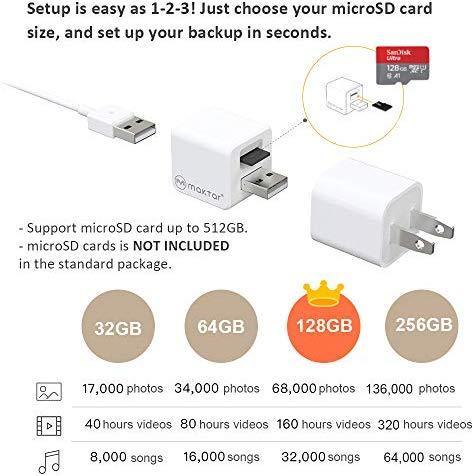 Flash Drive for iPhone, Qubii Pro Auto Backup Photos & Videos, Photo Stick for iPhone, Photo Storage Device for iPhone & iPad【microSD Card Not Included】- Space Gray
