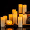 Flameless Candles Flickering LED Candles Set of 12 (D:2.2" X H:5") Ivory Real Wax Pillar Battery Opeated Candles with 10-key Remote and Cycling 24 Hours Timer