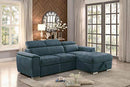 Homelegance Ferriday 98" x 66" Sectional Sleeper with Storage, Blue