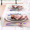 24 Piece Silverware Teivio  Set, Flatware Utensils Set Mirror Polished, Dishwasher Safe Service for 4, Include Knife/Fork/Spoon/Steak Knife/Wire Mesh Steel Cutlery Holder Storage Trays (Silver)