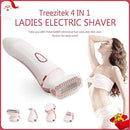 Ladies Electric Shaver, Treezitek 4 in 1 Waterproof Lady Electric Razor with Rechargeable Cordless Bikini Trimmer for Women Body Hair Removal and Facial Cleansing