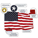 Heavy Duty Stars Embroidered and Sewn Stripped American National Flag - 210D Genuine Nylon (2X3)