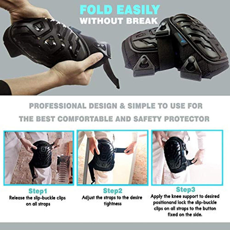 LAROSA MEDICAL Protective Knee Pads - Knee Protector for Gardening, Cleaning, Flooring, Working, Construction - Comfortable Gel Cushion, Heavy Duty Foam Padding, Strong Straps & Adjustable