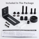 Barn Door Floor Guide Stay Roller, Fully Adjustable Black Powder Coated with 8 Different Setups, Flush With Floor Wall Mount Bracket, Perfect Fit For All Barn Doors