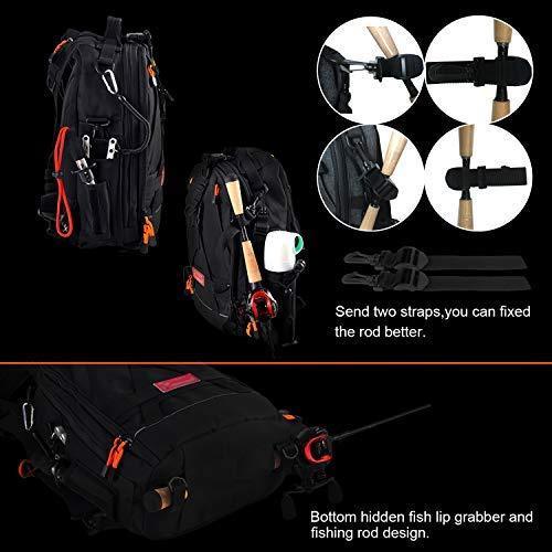 Fiblink Fishing Tackle Backpack Large Waterproof Tackle Bag Storage Outdoor Shoulder Backpack Cross Body Sling Bag