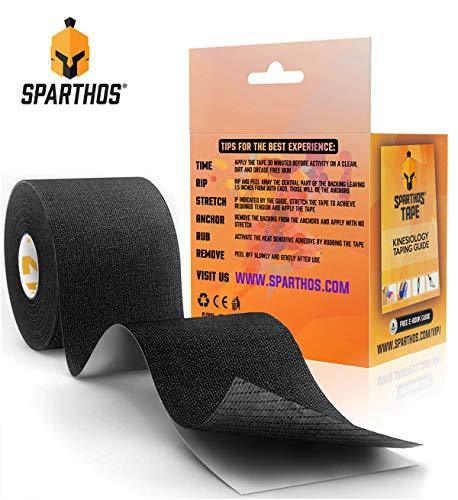 Sparthos Kinesiology Tape - Incredible Support for Athletic Sports and Recovery - Free Kinesiology Taping Guide! - Uncut 2 inch x 16.4 feet Roll